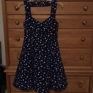 Forever 21 navy & white polka dot sundress Small